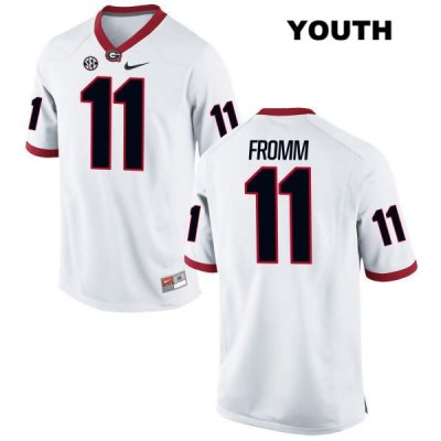 Youth Georgia Bulldogs NCAA #11 Jake Fromm Nike Stitched White Authentic College Football Jersey ULV8354FN
